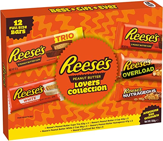 Reese's Peanut Butter Lovers Collection 12 Bar Gift Box 550g RRP 14.39 CLEARANCE XL 9.99